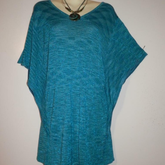 dressbarn Tops - Dressbarn Poncho Top 2X Metallic Stretch  E066